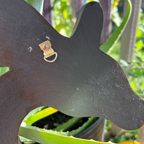 Vintage 90s Giraffe Shaped Wooden Decor Mirror Wall Hanging - Picture 15 of 16